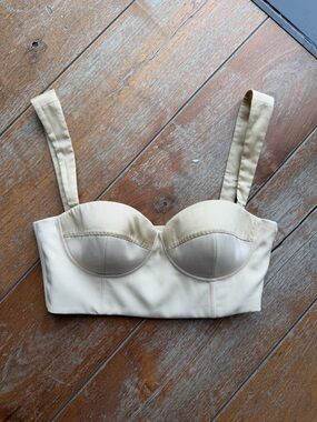 Moschino Cream-Beige Longline Bustier Bra